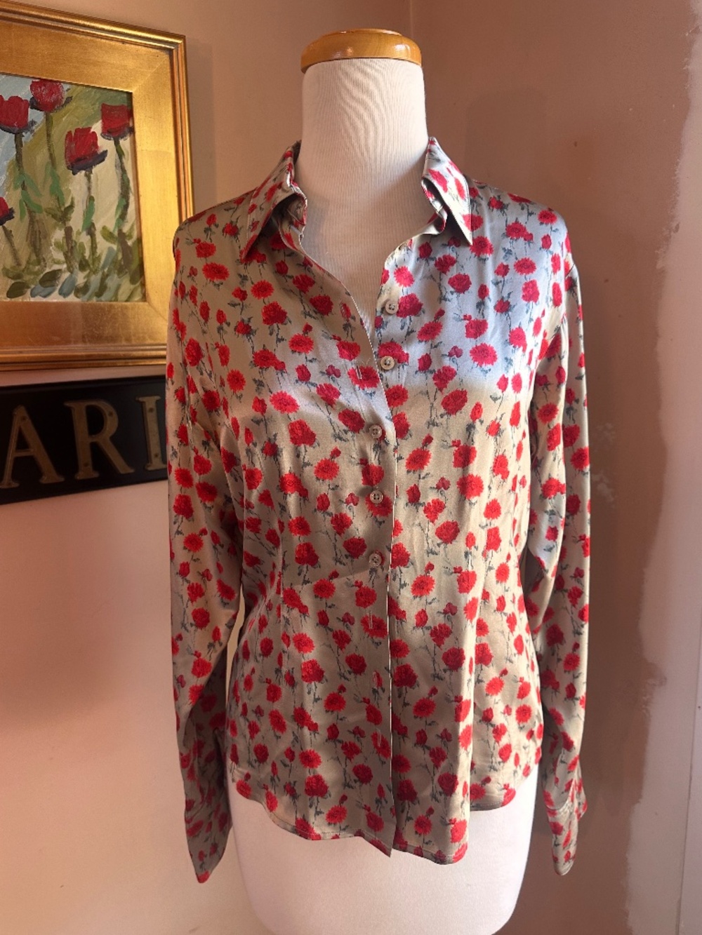 Rare Thomas Pink Floral Silk Blouse